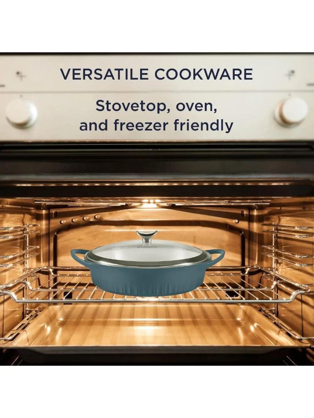 Lightweight 4-Qt Nonstick Cast Aluminum Braiser with Lid for Even Heat Cooking